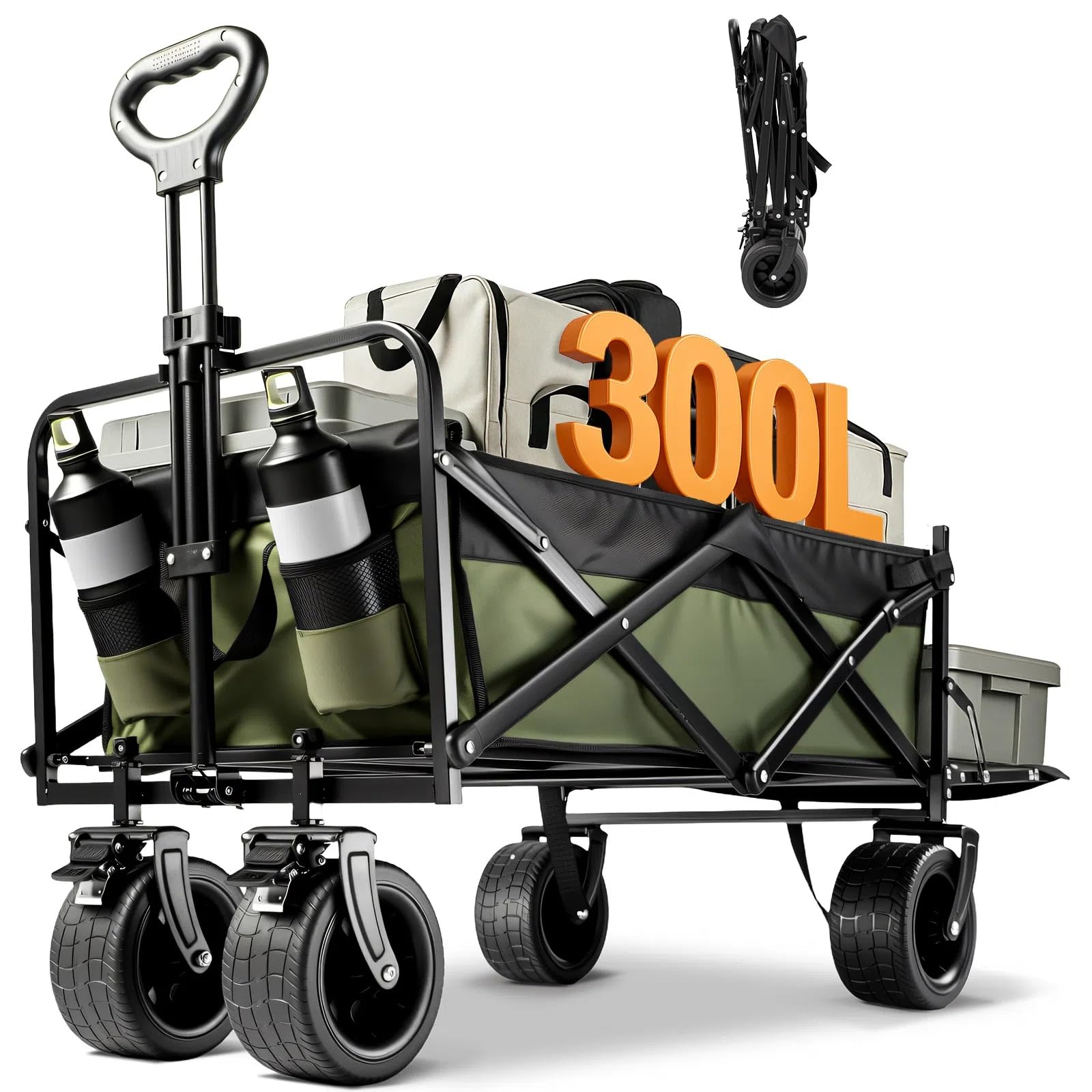 Amazon.co.jp: Aasnsn キャリーワゴン 【300L大容量 長物対応 後部展開